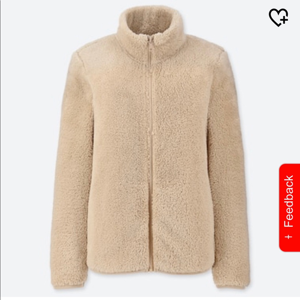 Uniqlo fluffy yarn fleece zip-up jacket